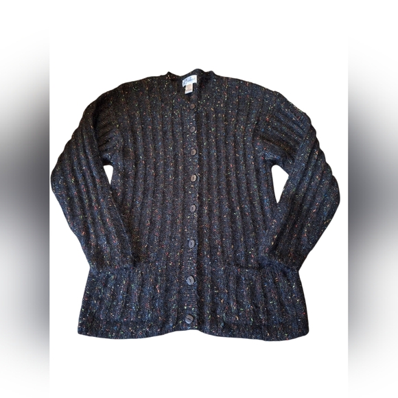 Vintage Mohair Metallic Confetti button up cardigan Medium - Picture 1 of 8